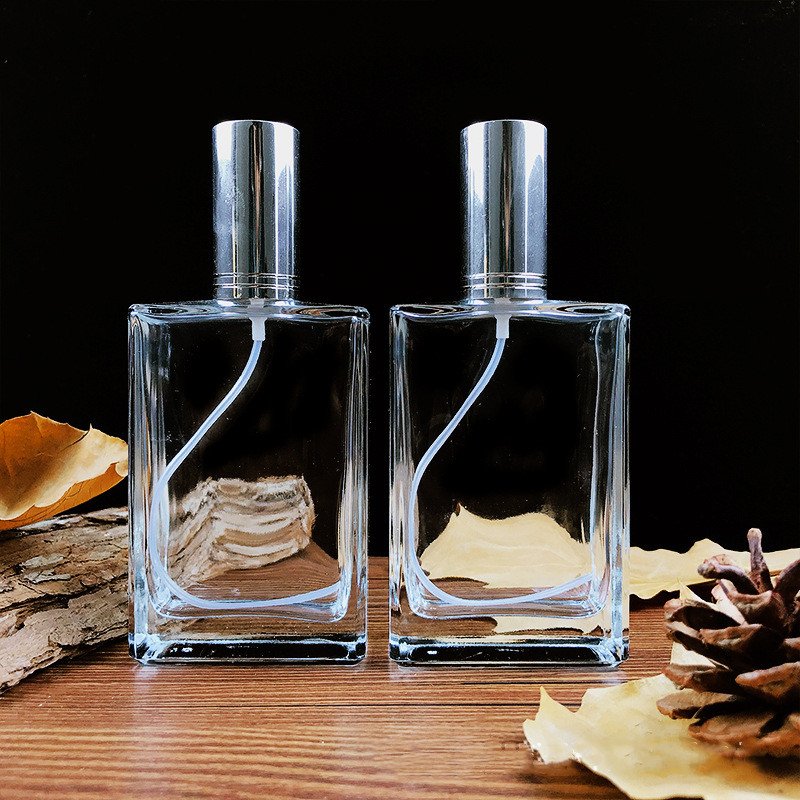 High Quality Luxury Design 15ml 30ml 100ml glass spray dropper bottles essential oil perfume 1oz square rectangle glass bottle