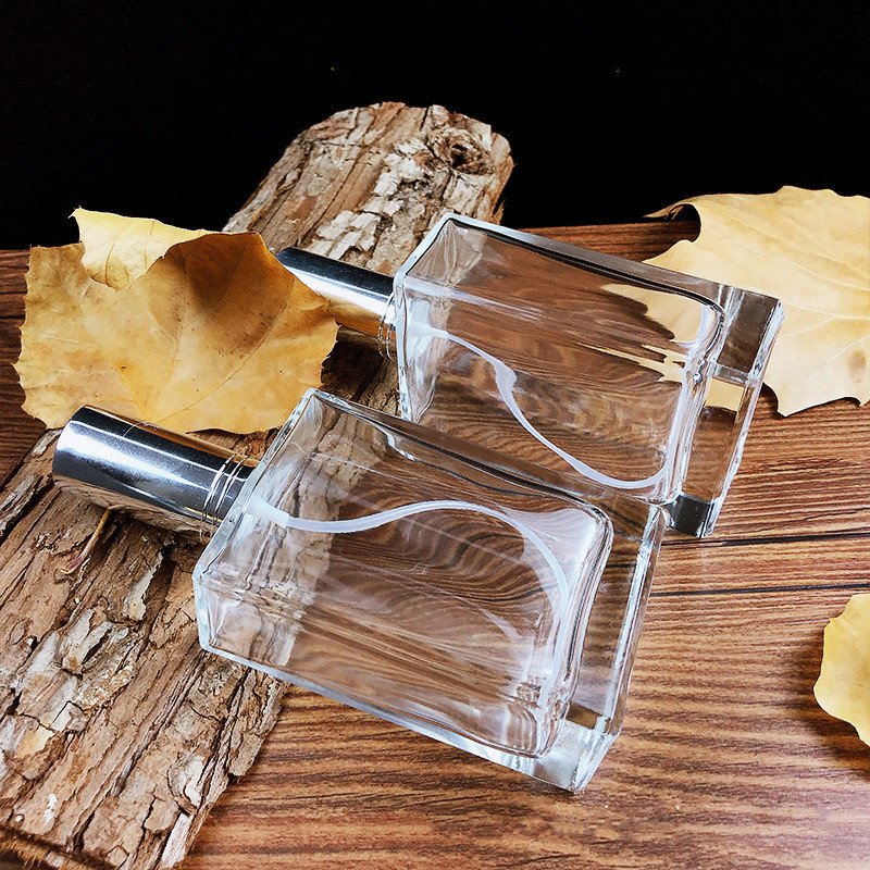 High Quality Luxury Design 15ml 30ml 100ml glass spray dropper bottles essential oil perfume 1oz square rectangle glass bottle