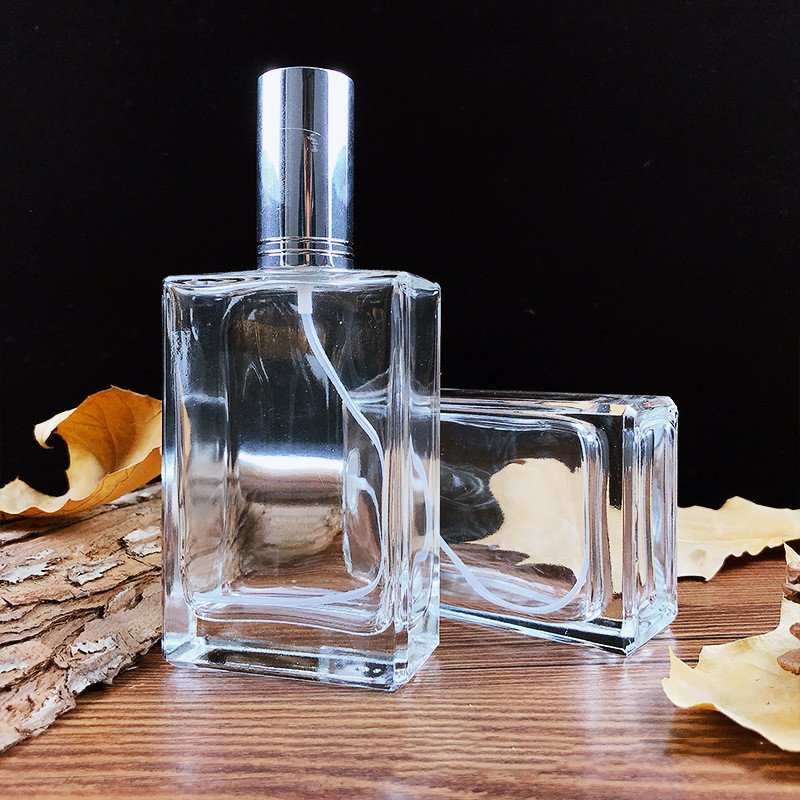 High Quality Luxury Design 15ml 30ml 100ml glass spray dropper bottles essential oil perfume 1oz square rectangle glass bottle