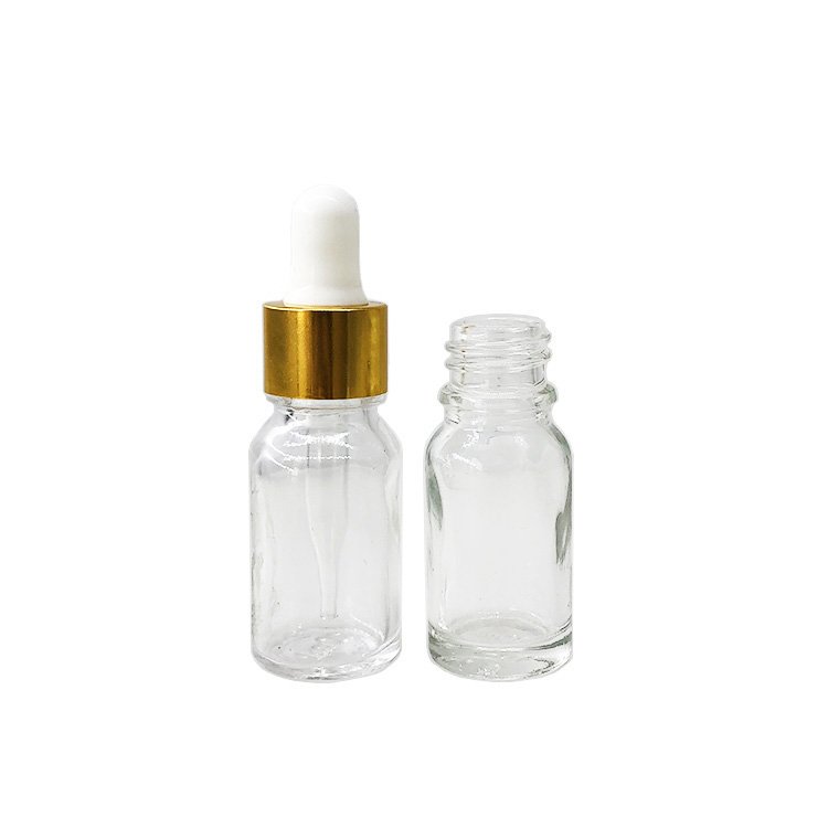 High Quality Clear Glass Bottle Essential Oil Bottles With Golden Dropper