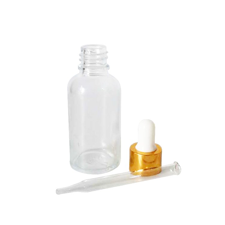 High Quality Clear Glass Bottle Essential Oil Bottles With Golden Dropper