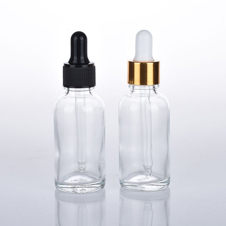 High Quality Clear Glass Bottle Essential Oil Bottles With Golden Dropper