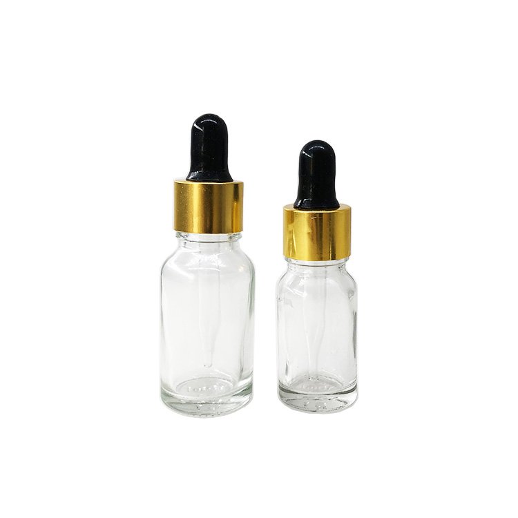 High Quality Clear Glass Bottle Essential Oil Bottles With Golden Dropper