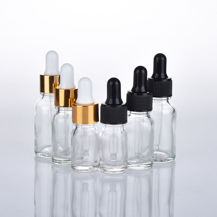 High Quality Clear Glass Bottle Essential Oil Bottles With Golden Dropper