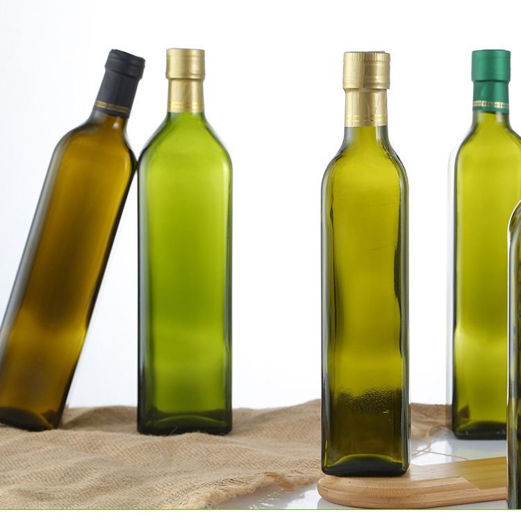 High Quality Different Sizes Empty Olive Oil and Vinegar Glass Bottle with Lid