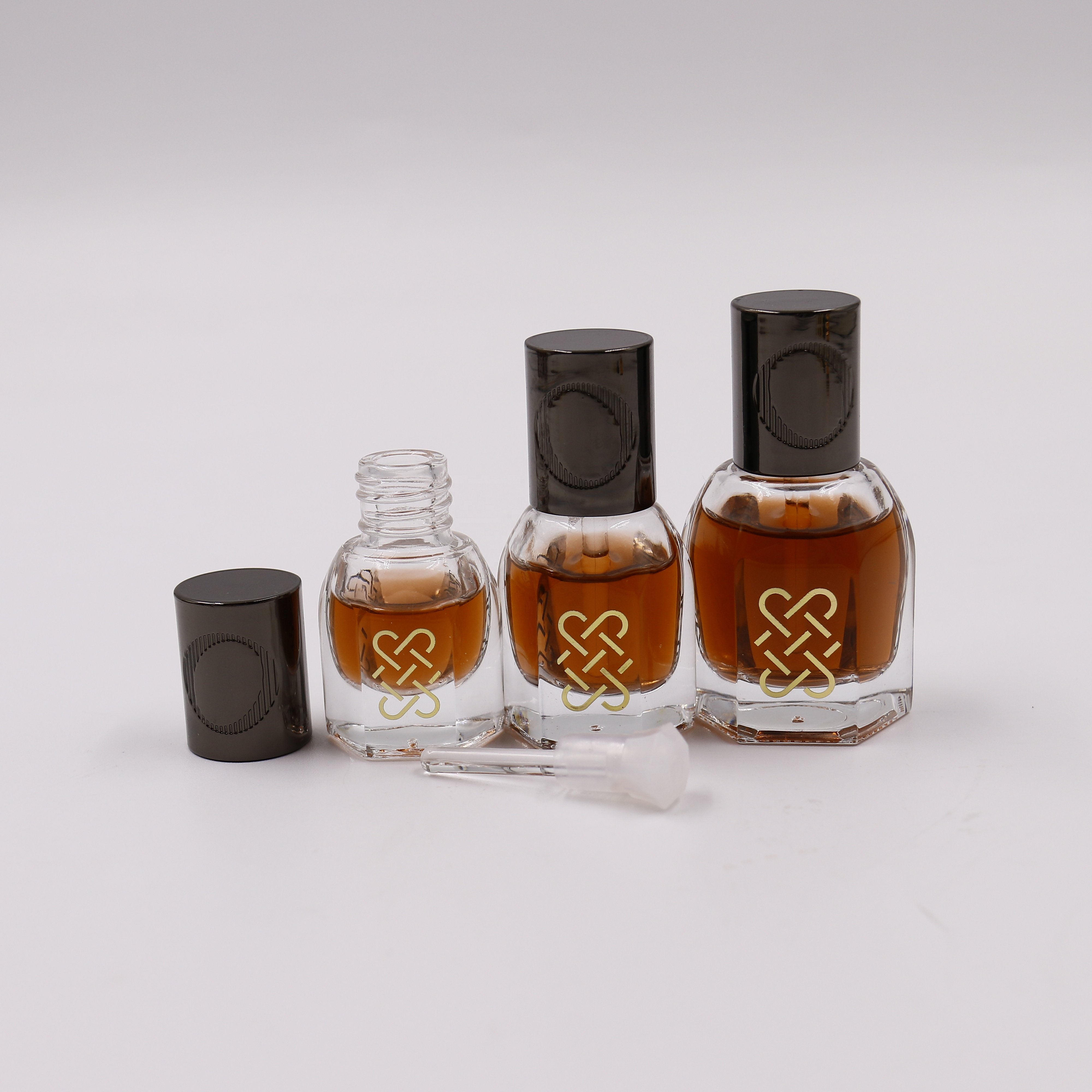 New attar bottle with zamac cap glass bottle for oud 3/6/12 ml hot stamping logo