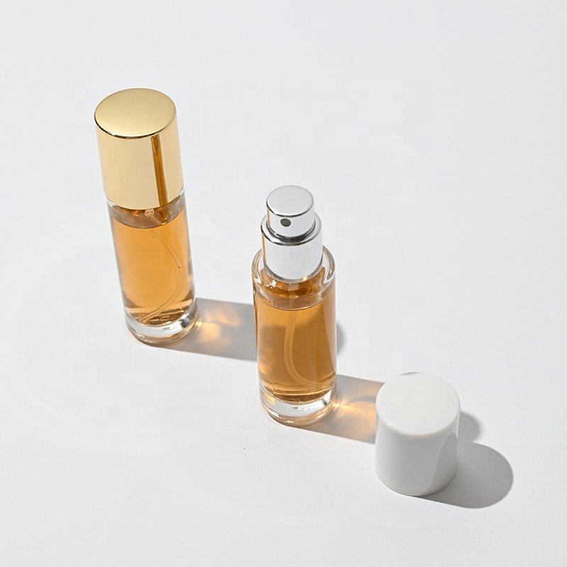 Wholesale 10ML Glass Spray Perfume Bottle Round Empty Clear Thick Bottom Perfume Spray Pump Glass Bottle With Lids