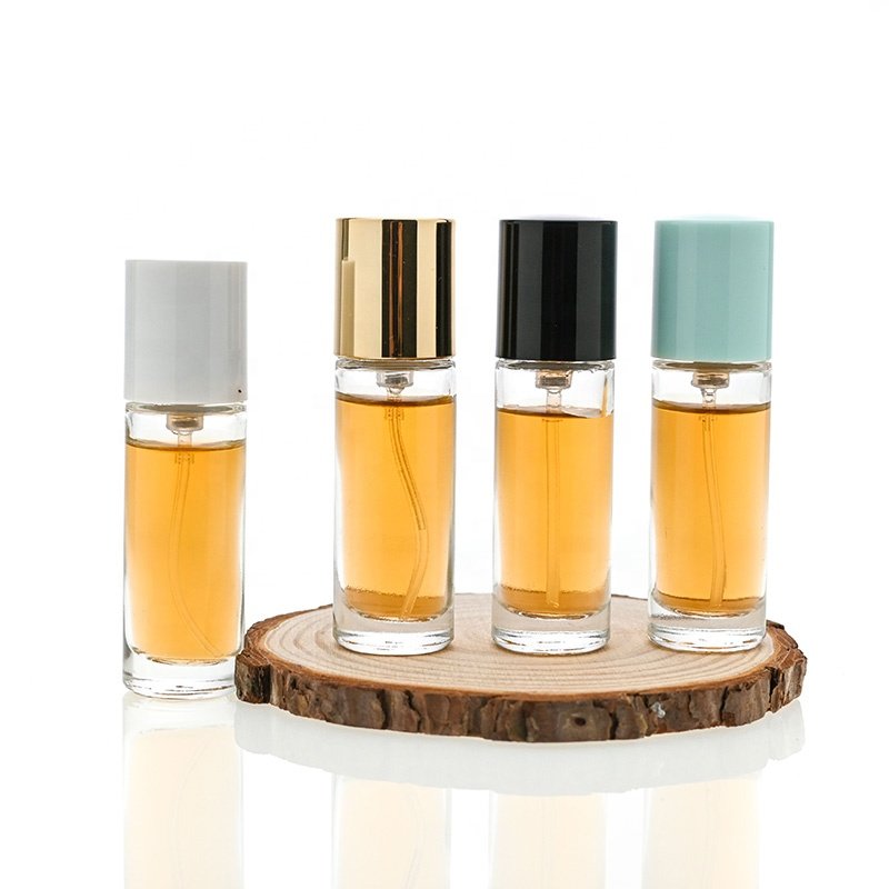 Wholesale 10ML Glass Spray Perfume Bottle Round Empty Clear Thick Bottom Perfume Spray Pump Glass Bottle With Lids
