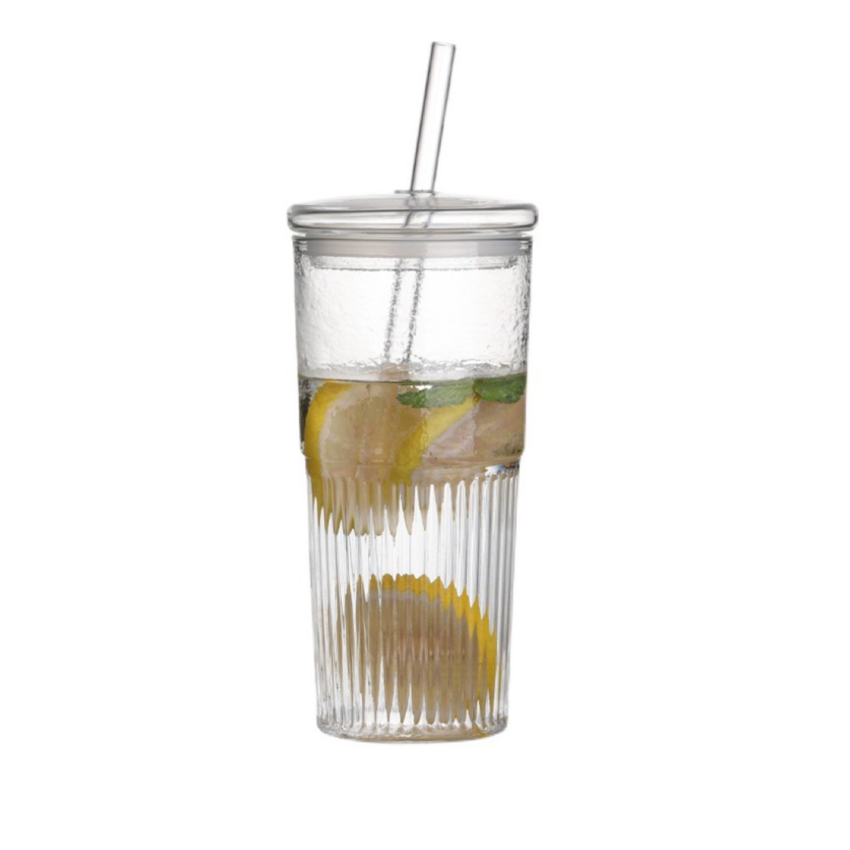 Classic 500ml 600ml 20.3oz Glass Tea Infuser Tumbler Cup with Straw Lid Low MOQ Clear Drinking Mugs for Adults Water Bottles