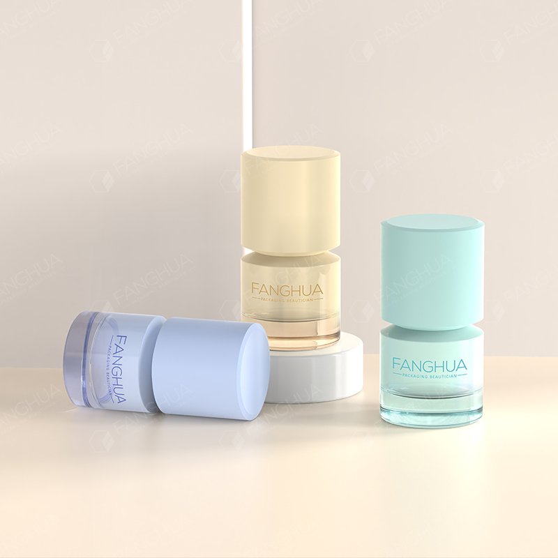 Wholesale 12ml Empty Unique Skincare Glass Bottle Frosted Lotion Container Custom Frosted Hair Face Cream Bottle with Pump