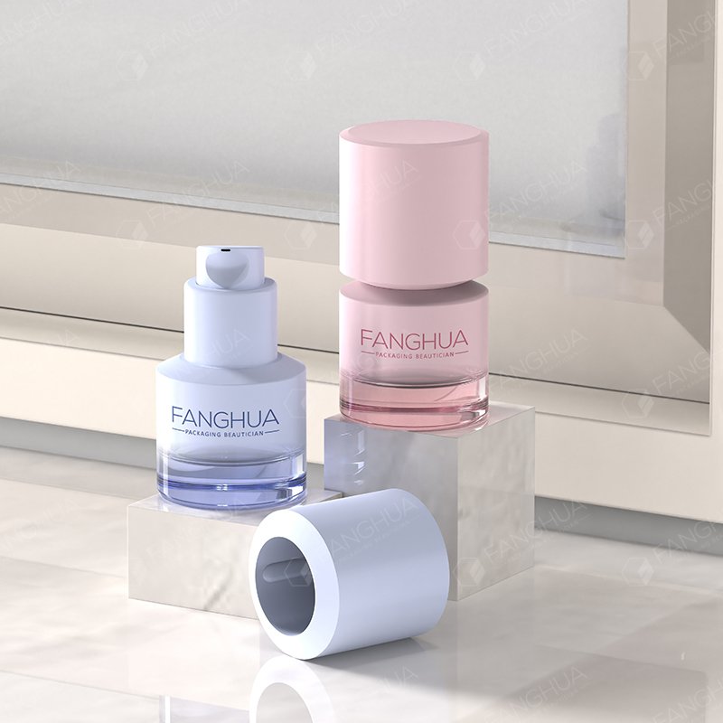 Wholesale 12ml Empty Unique Skincare Glass Bottle Frosted Lotion Container Custom Frosted Hair Face Cream Bottle with Pump