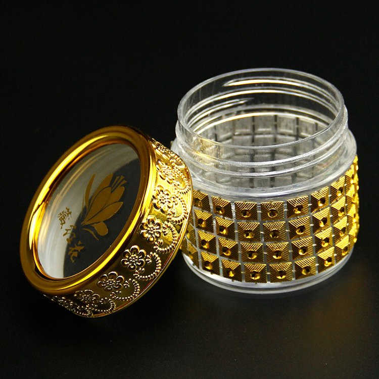 Custom Logo Gilde Iran 5g Saffron Glass Container 10g Zaffron Luxury Gold Glass Round Bottle