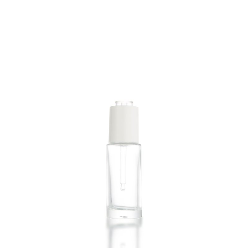 Wholesale 30ml Essential Oil Glass Bottle 1oz Round Cylinder Flat Shoulder Serum Dropper Bottles Cosmetic Custom Screen Printing