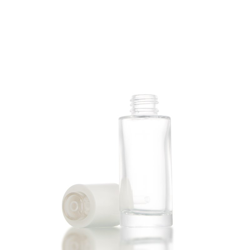 Wholesale 30ml Essential Oil Glass Bottle 1oz Round Cylinder Flat Shoulder Serum Dropper Bottles Cosmetic Custom Screen Printing