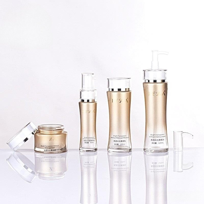 Gradient Blue Glass Bottles With Electroplated Metallic Cap Cus