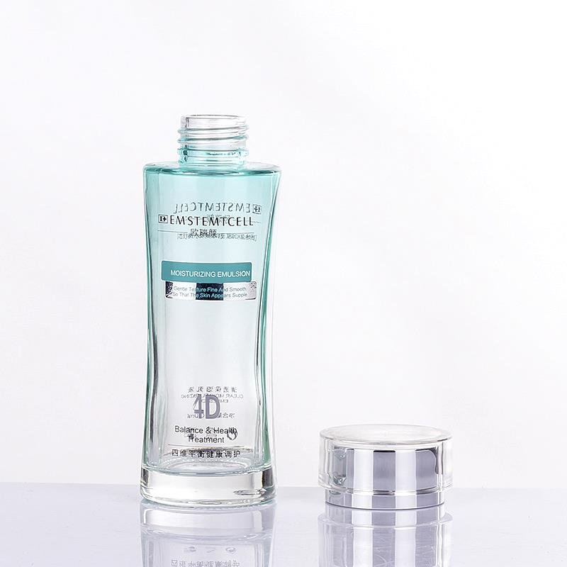 Gradient Blue Glass Bottles With Electroplated Metallic Cap Cus
