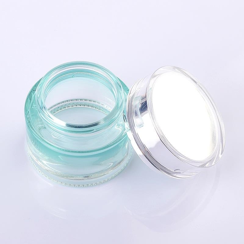 Gradient Blue Glass Bottles With Electroplated Metallic Cap Cus