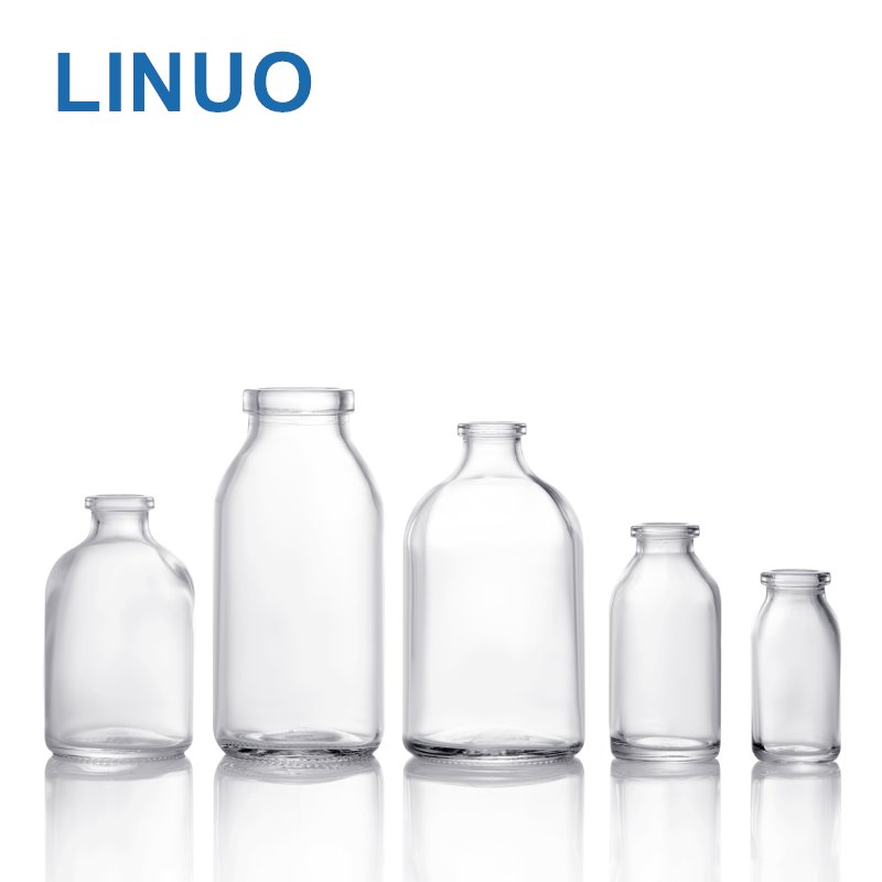 LINUO 7ml 10ml 15ml 20ml 50ml 100ml 250ml Clear Medical Borosilicate Custom Moulded glass bottle Supplier