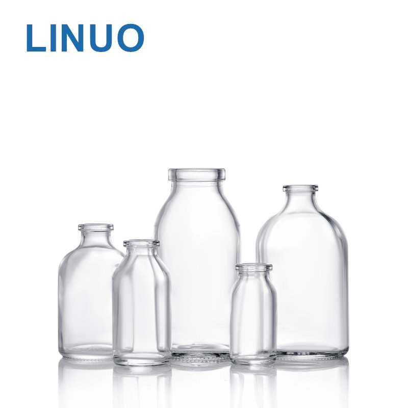 LINUO 7ml 10ml 15ml 20ml 50ml 100ml 250ml Clear Medical Borosilicate Custom Moulded glass bottle Supplier