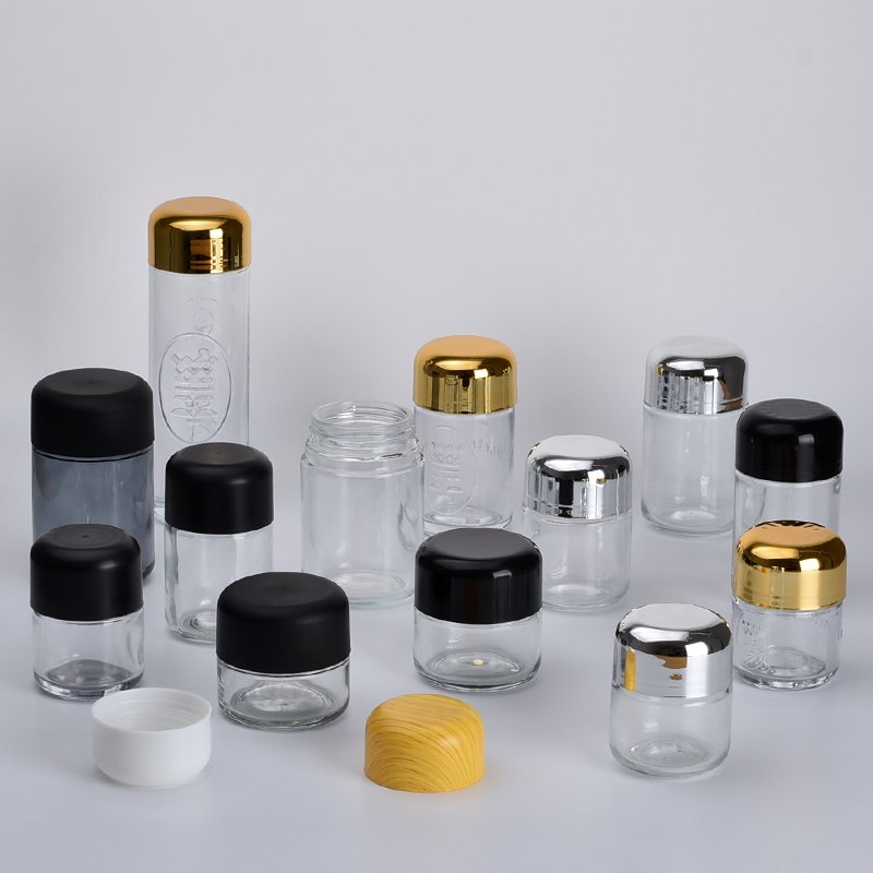 Wholesale child safety caps Dome caps Glass storage jars Split glass bottles Cream bottles Face cream bottles