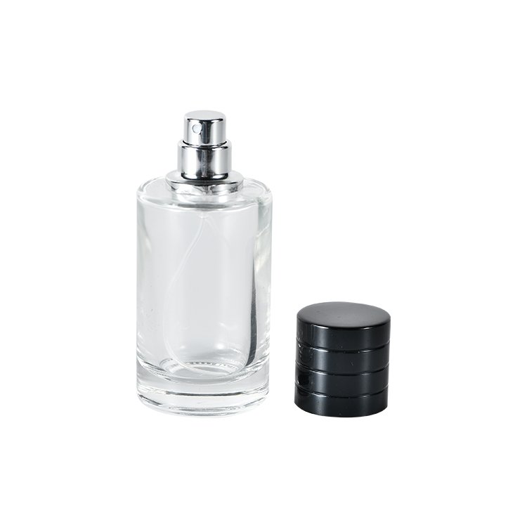 Wholesale Fancy Glass Perfume Diffuser Spray Pump Bottle Collar Magnetic Cap Perfume Glass Bottle With Black Lid