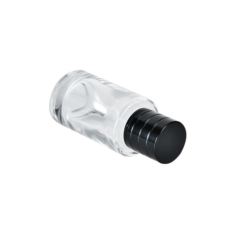 Wholesale Fancy Glass Perfume Diffuser Spray Pump Bottle Collar Magnetic Cap Perfume Glass Bottle With Black Lid