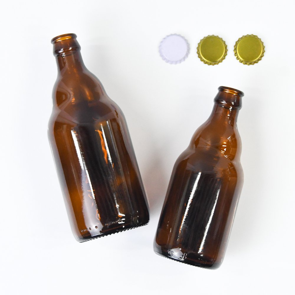 330ml 500ml Hot Selling Amber Glass Bottle Beer Bottle with Crown Cap for Beer Carbonated Drinks