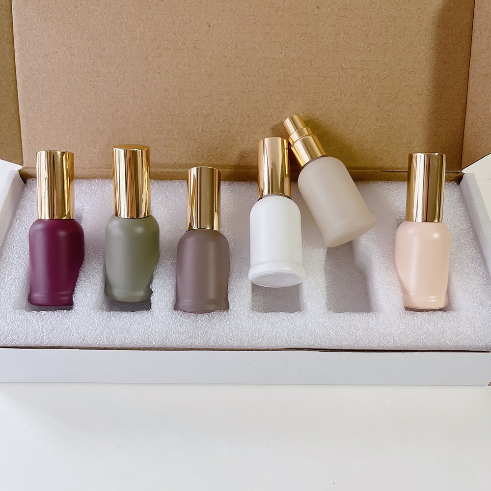 mist spray empty glass bottle 6 pcs one set 10ml morandi series glass perfume spray bottles box packaging promotion gift box set