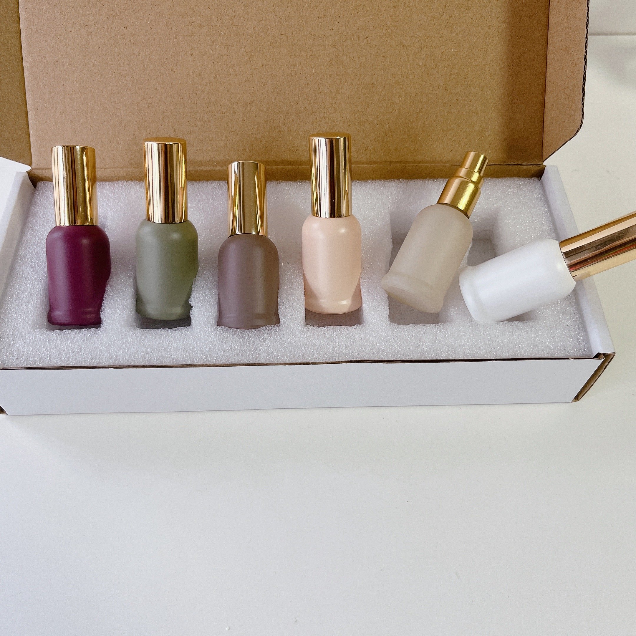 mist spray empty glass bottle 6 pcs one set 10ml morandi series glass perfume spray bottles box packaging promotion gift box set