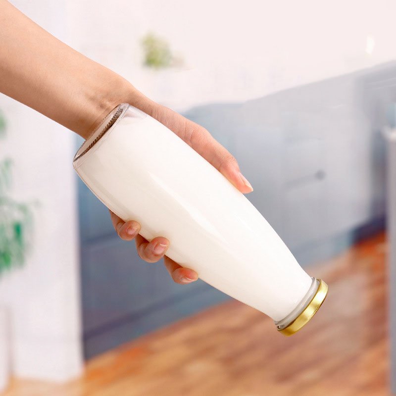 High Quality Wholesale 200ml 250ml 500ml 1000ml Empty Yogurt Juice Drink Beverage Packaging Glass Milk Bottle With Metal Lid