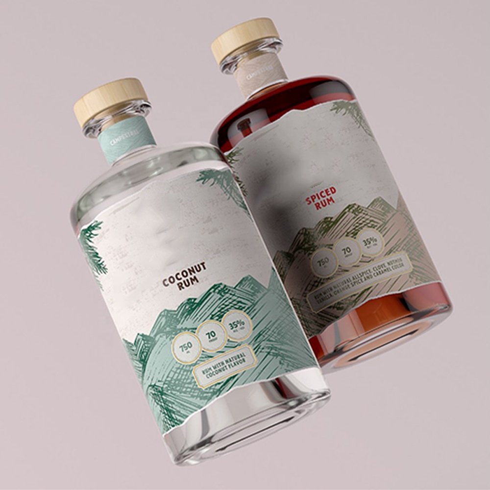 Factory direct sales customized whisky glass bottle perfect for wine bourbon whiskey or alcoholic beverage