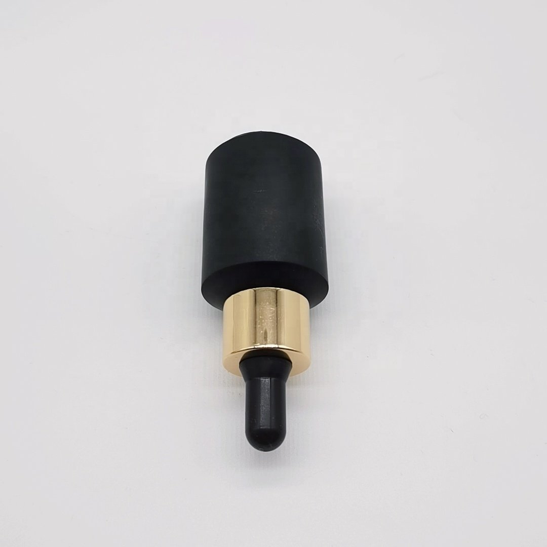 Cosmetic glass essential oil bottle packaging 30ml matte black slant shoulder glass bottle with gold dropper products