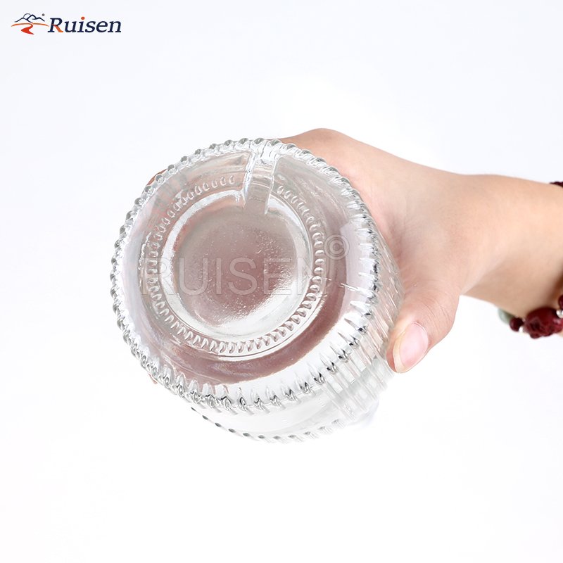 unique vertical stripes 500 ml 750 ml glass wine bottle sealed glass bottle with cork