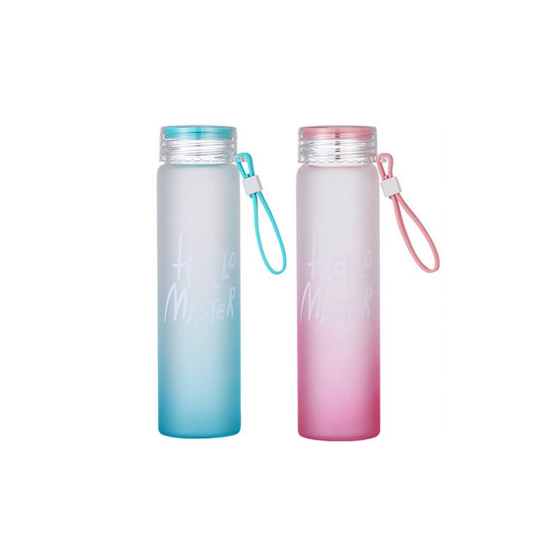 Wholesale 500ml Sublimation Blank Colorful Matte Frosted Glass Sublimation Water Bottle with Handle