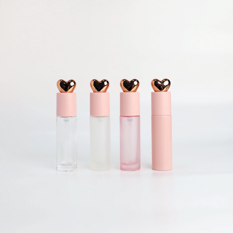 30ml heart cap pump head glass emulsion bottle can be customized cosmetic packaging glass bottles