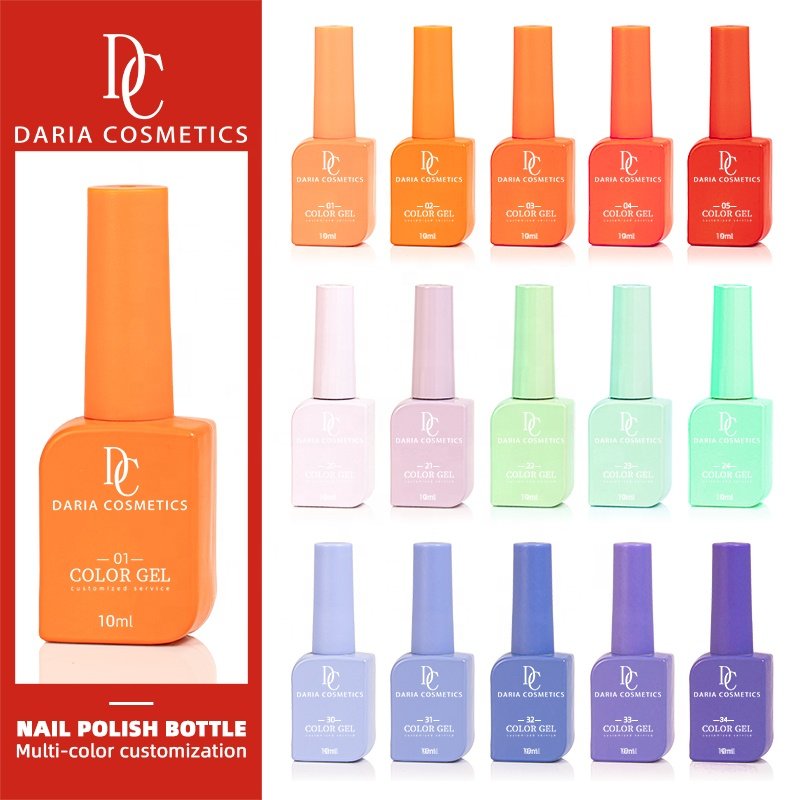 Custom Color Empty Small Glass Bottle 10Ml Nail Polish Bottle Unique Shape Gel Polish Bottles