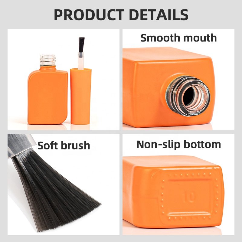 Custom Color Empty Small Glass Bottle 10Ml Nail Polish Bottle Unique Shape Gel Polish Bottles