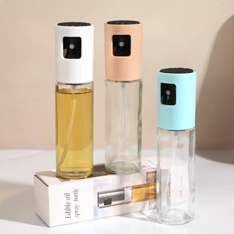 Deluxe 100ml Glass Macaron Color Spray Bottle Classic Eco-Friendly Kitchen Food Storage Boxed Packaging Flexible Oil Party