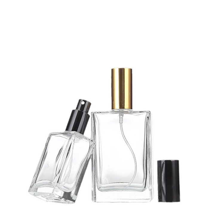 100ml Empty Refillable Packaging Cosmetic Container Flat Frosted Glass Perfume Bottle for Fragrance