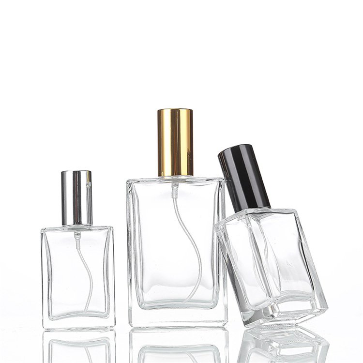 100ml Empty Refillable Packaging Cosmetic Container Flat Frosted Glass Perfume Bottle for Fragrance
