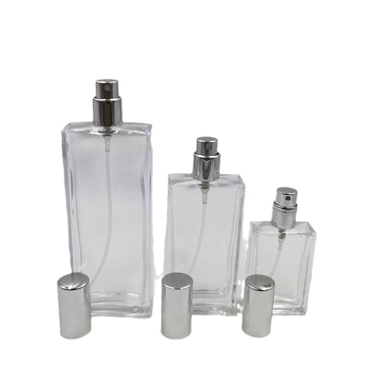 100ml Empty Refillable Packaging Cosmetic Container Flat Frosted Glass Perfume Bottle for Fragrance
