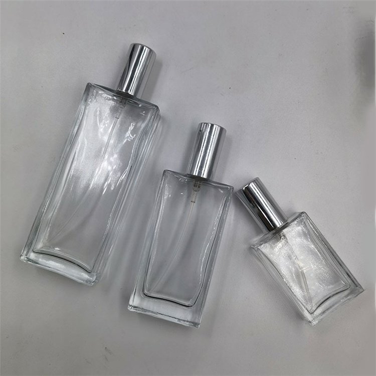 100ml Empty Refillable Packaging Cosmetic Container Flat Frosted Glass Perfume Bottle for Fragrance