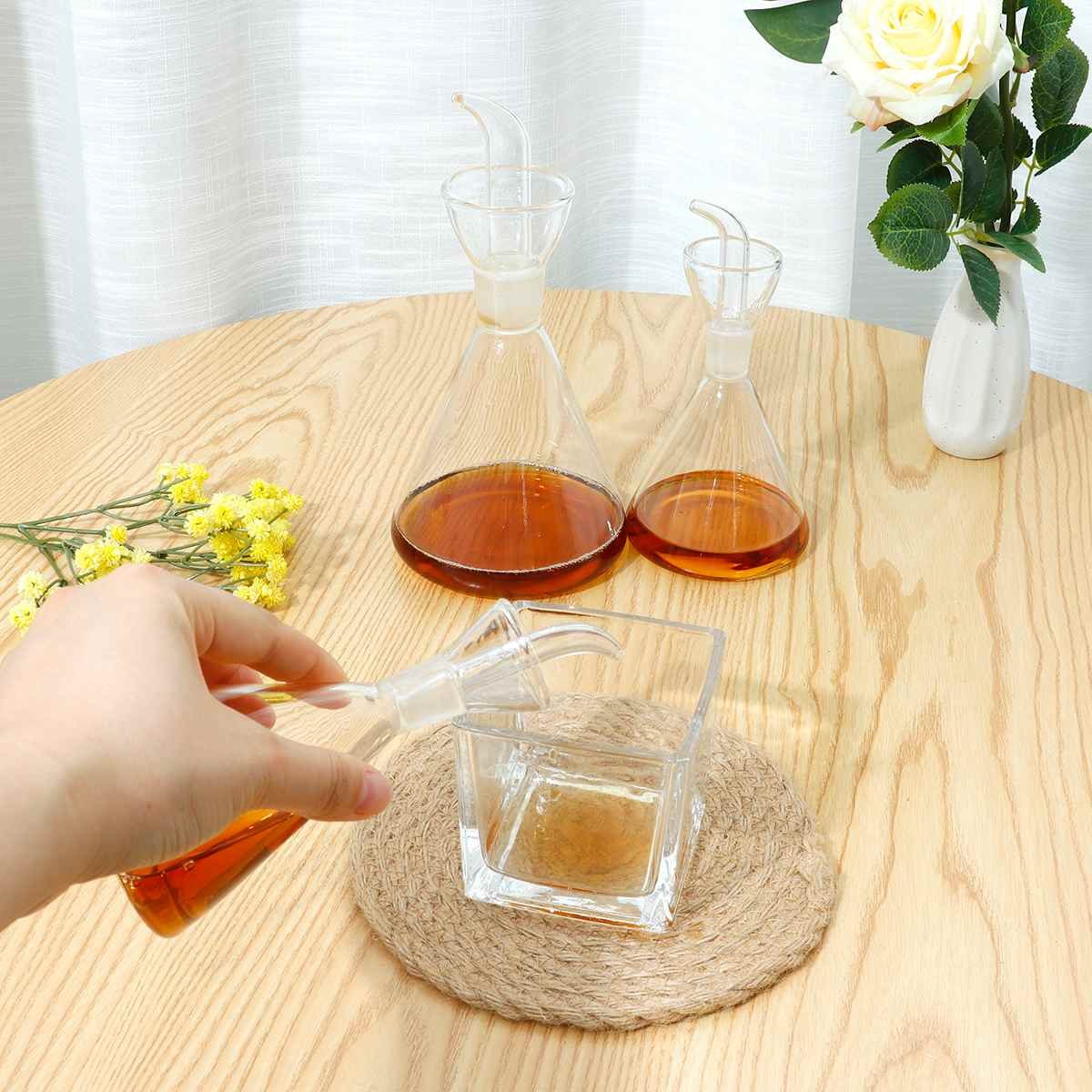 150ml Glass Cruet Olive Oil Vinegar Dispenser bottle