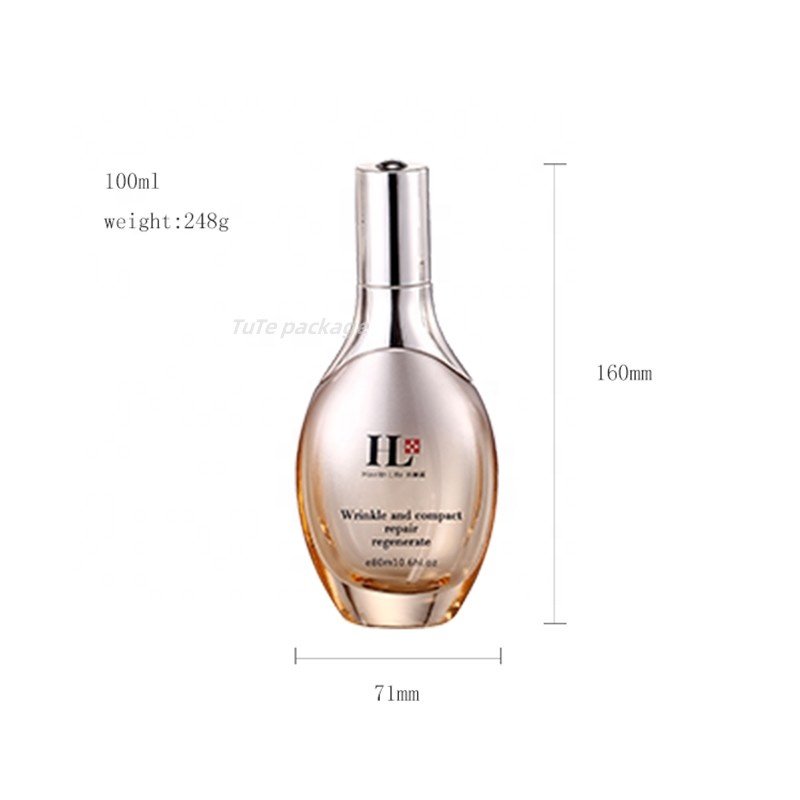 cosmetics essence milk pump glass spray bottle skin care essence 30ml transparent dropper bottle cosmetic glass containers set