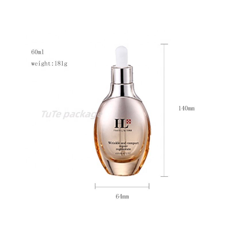 cosmetics essence milk pump glass spray bottle skin care essence 30ml transparent dropper bottle cosmetic glass containers set