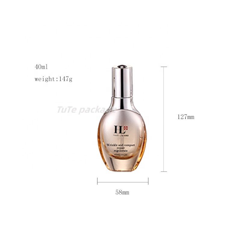 cosmetics essence milk pump glass spray bottle skin care essence 30ml transparent dropper bottle cosmetic glass containers set