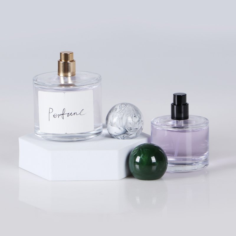 Suppliers price cylinder 100ml clear spray glass perfume bottle spray pump bottle with box