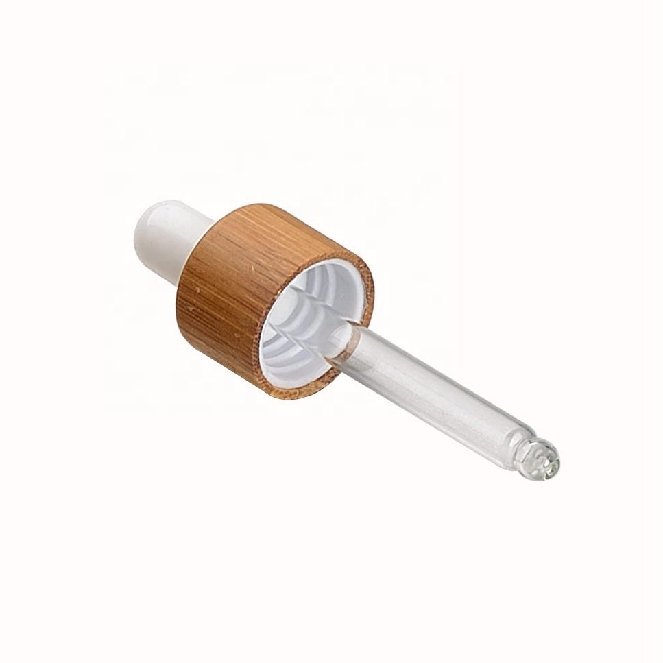 bamboo dropper bottle 10 ml empty opal white glass bottle cosmetic serum dropper bottle with bamboo wood dropper cap