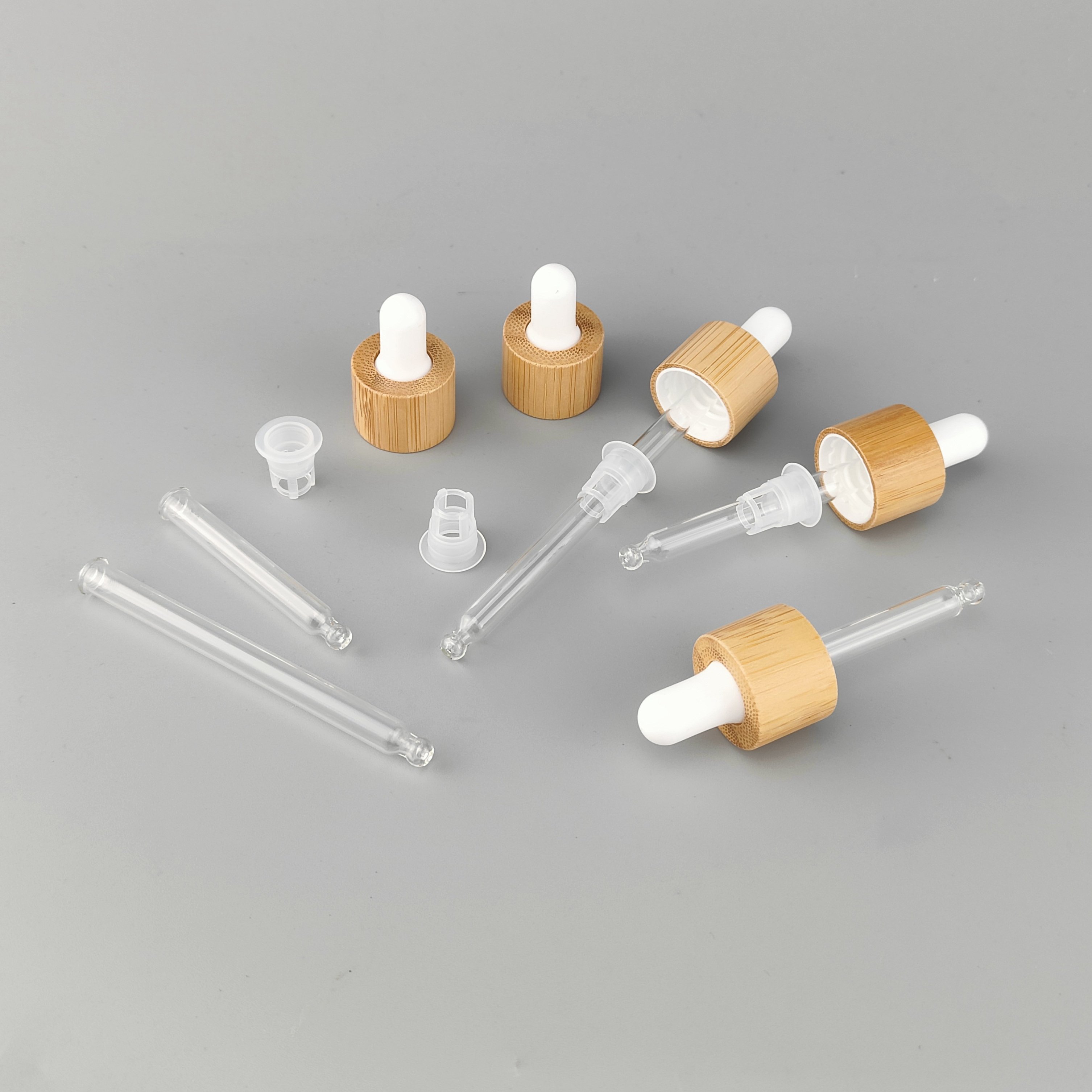 bamboo dropper bottle 10 ml empty opal white glass bottle cosmetic serum dropper bottle with bamboo wood dropper cap