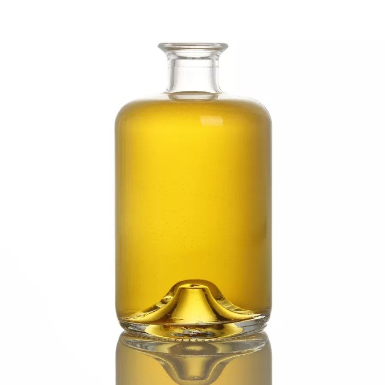 Wholesale Geneva Glass Bottle 375ml 750 ml Embossed Bottom Whisky Rum Tequila Gin Bottle